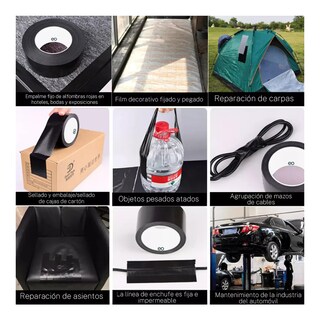 Foto 2 | Par Cinta Reparación Cuero Vinipiel Resistente Impermeable 10m Eo Safe Imports Esi-19408 Negro