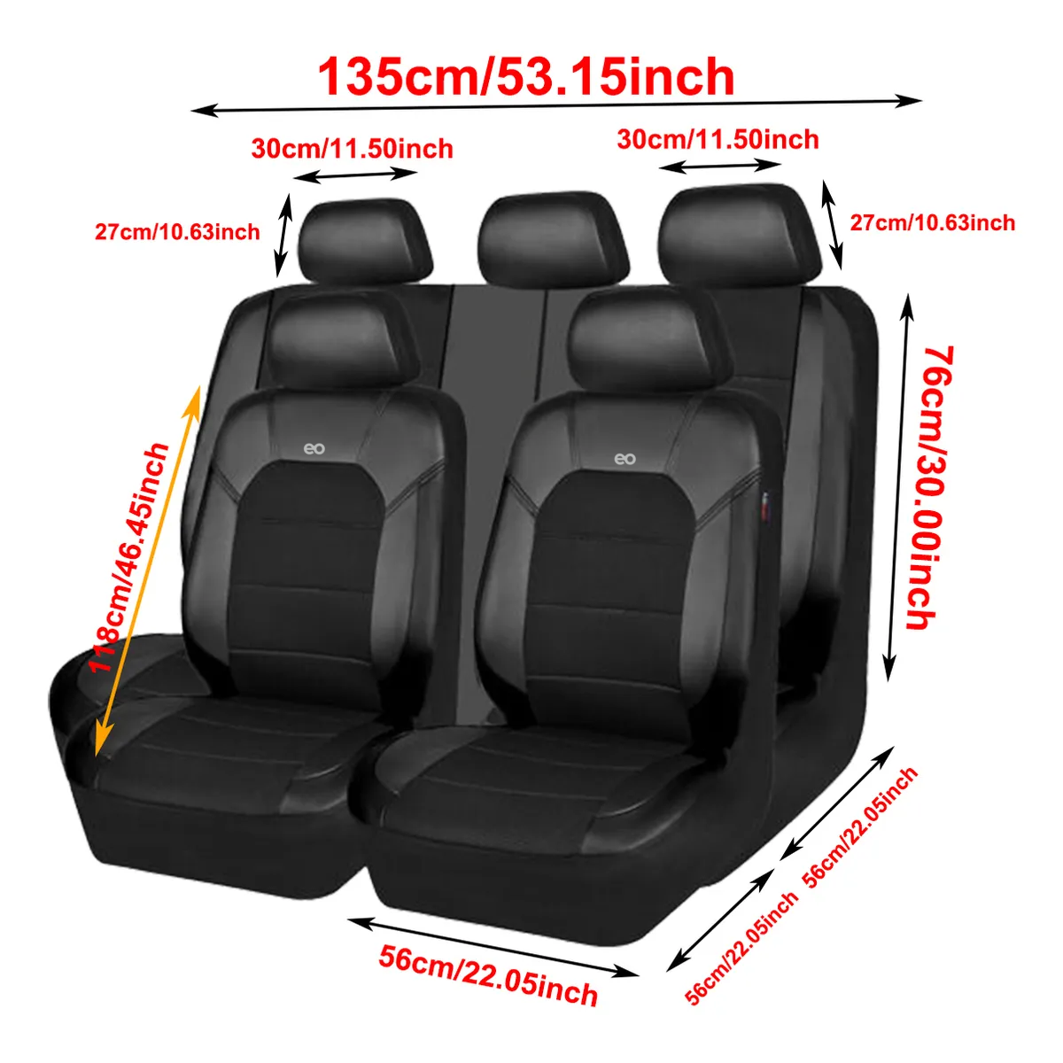 Foto 3 pulgar | Paquete De 9 Fundas Universales De Cuero Para Asiento Eo Safe Imports Esi-19973 Negro