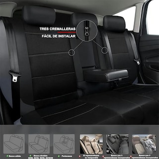 Foto 3 | Paquete De 9 Fundas Universales De Cuero Para Asiento Eo Safe Imports Esi-19973 Negro