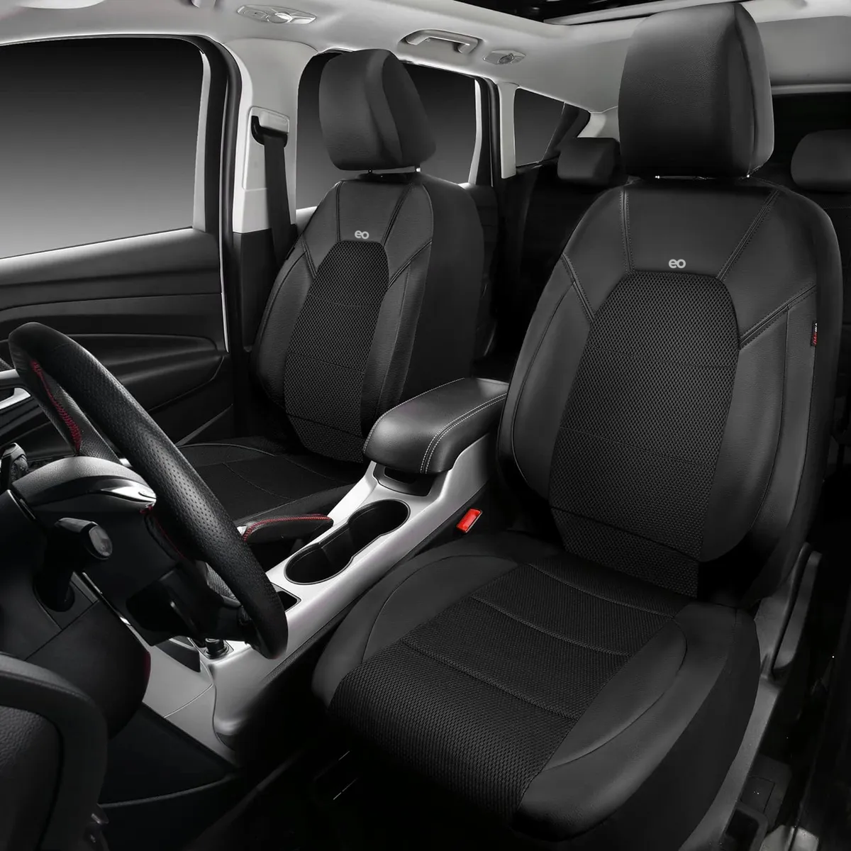 Foto 5 pulgar | Paquete De 9 Fundas Universales De Cuero Para Asiento Eo Safe Imports Esi-19973 Negro