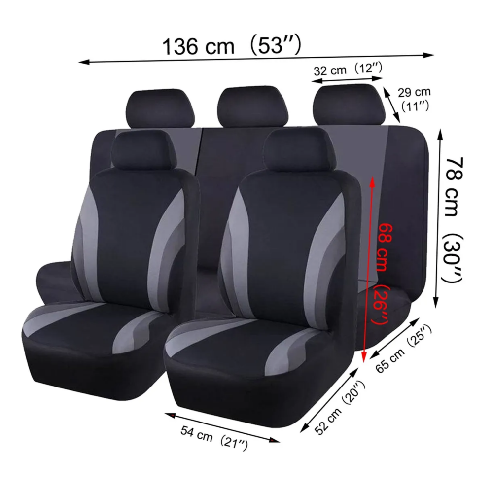 Foto 3 pulgar | Funda Universal Para Asiento De Automóvil 11 Pz  Lab.g  Gris Negro