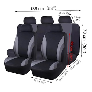 Foto 2 | Funda Universal Para Asiento De Automóvil 11 Pz Lab.g Gris Negro