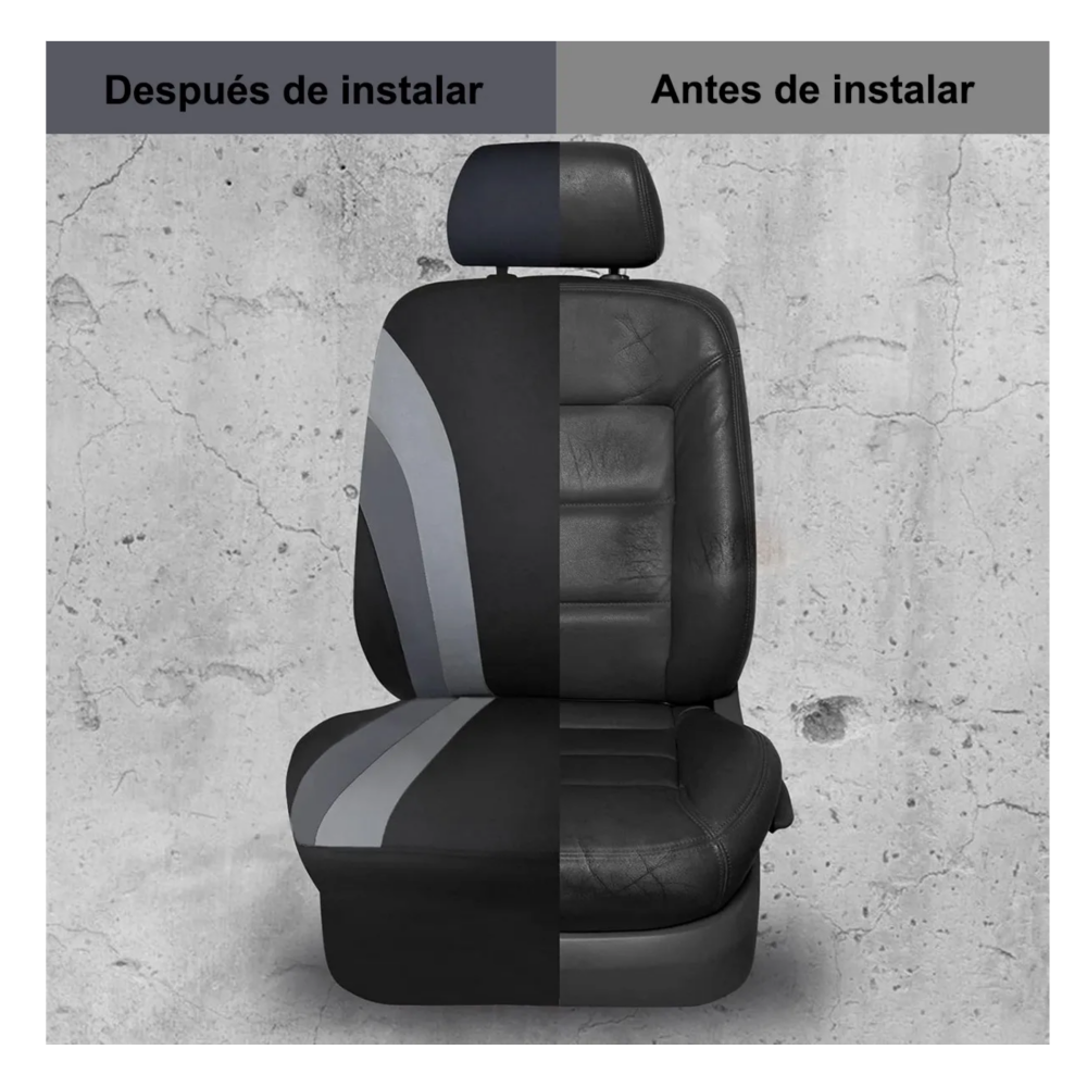 Foto 6 pulgar | Funda Universal Para Asiento De Automóvil 11 Pz  Lab.g  Gris Negro