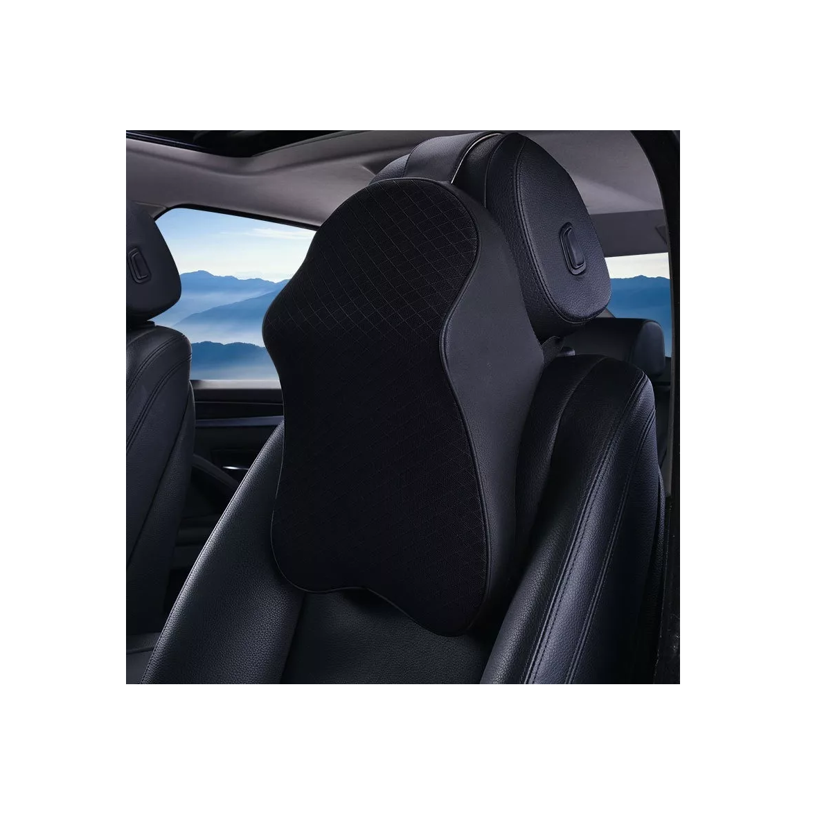 Foto 4 pulgar | Almohada Para Cuello De Algodón Para Asiento De Auto Eo Safe Imports Esi-9521 Negro