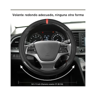 Foto 2 | Cubierta del Volante Redonda Antideslizante Fibra de Carbono Malubero color Negro