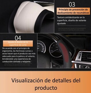 Foto 3 | Funda Protectora Malubero color Negro de Cuero y Microfibra para Volante de 38 CM