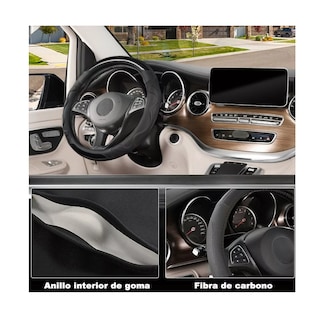 Foto 4 | Funda De Volante De Coche Clásica De Fibra De Carbono, 38 Cm Eo Safe Imports Esi-10252 Negro