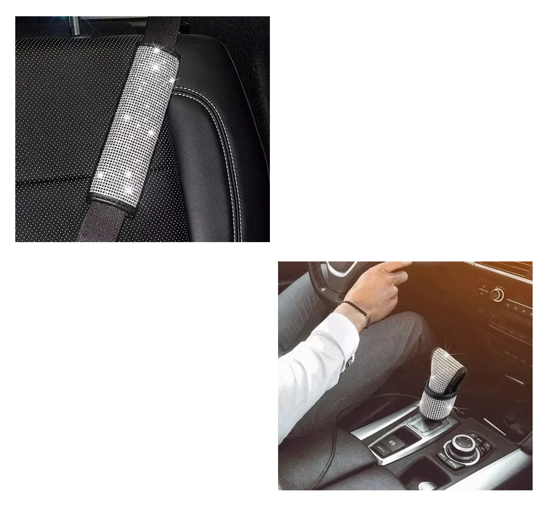 Foto 5 pulgar | Accesorios Para Coche Para Mujer Funda Volante Diamante (4 Pcs)