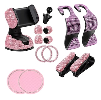 Foto 1 | Accesorios De Coche Brillantes Con Diamantes Para Mujer 13 Pcs Rosa