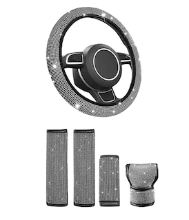 Foto 1 | Funda para Volante Brillos Diamantes 38 cm 5 Piezas Negro