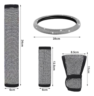 Foto 2 | Funda para Volante de Brillos 38 cm Negro