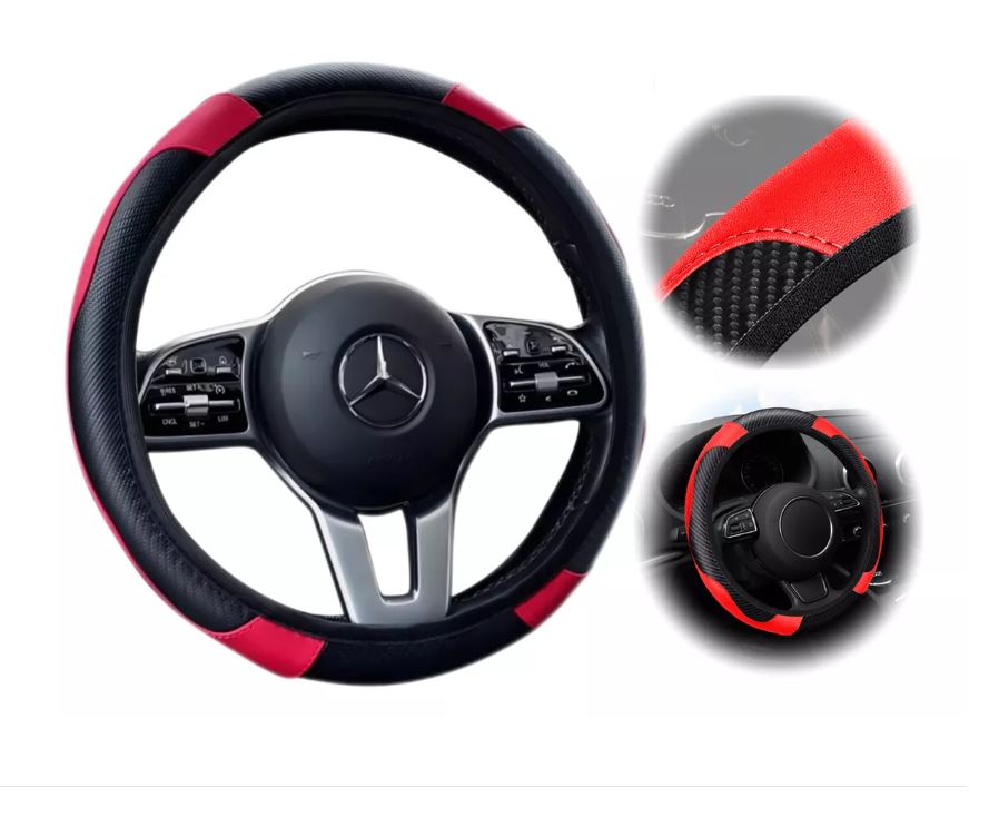 Foto 2 pulgar | Funda Cubre Volante Deportivo Protector Antiderrapante Auto Rojo Xtellar