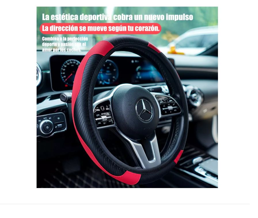 Foto 3 pulgar | Funda Cubre Volante Deportivo Protector Antiderrapante Auto Rojo Xtellar
