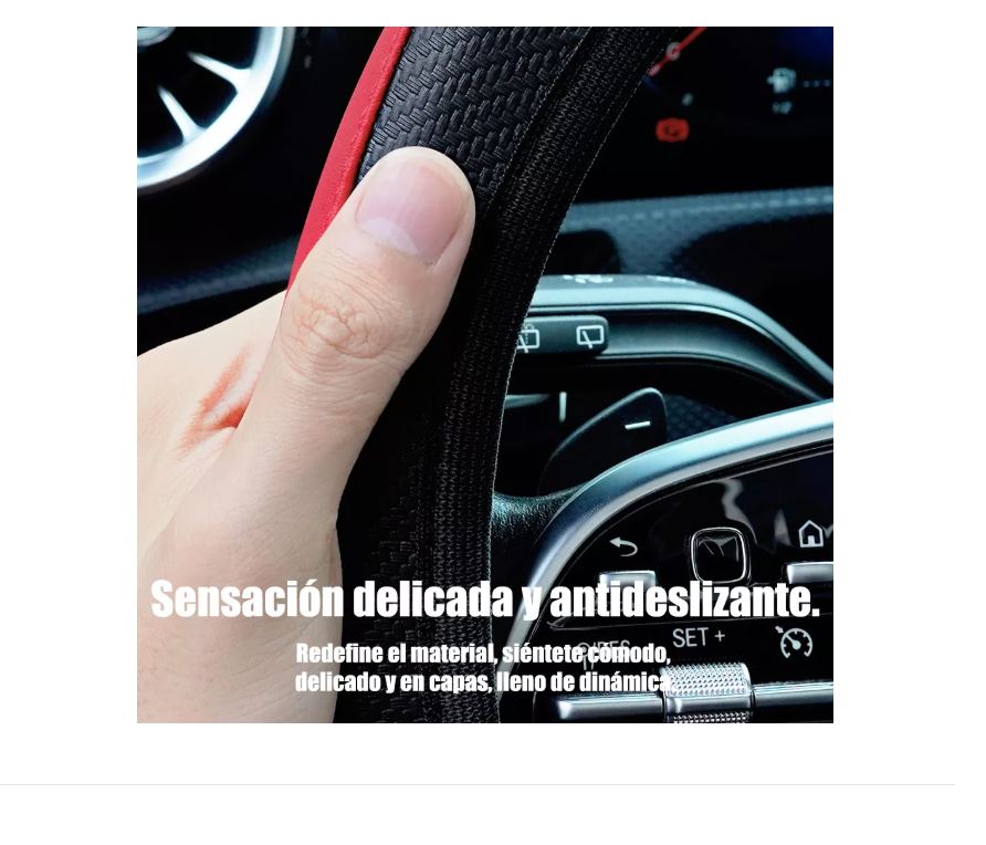 Foto 5 pulgar | Funda Cubre Volante Deportivo Protector Antiderrapante Auto Rojo Xtellar