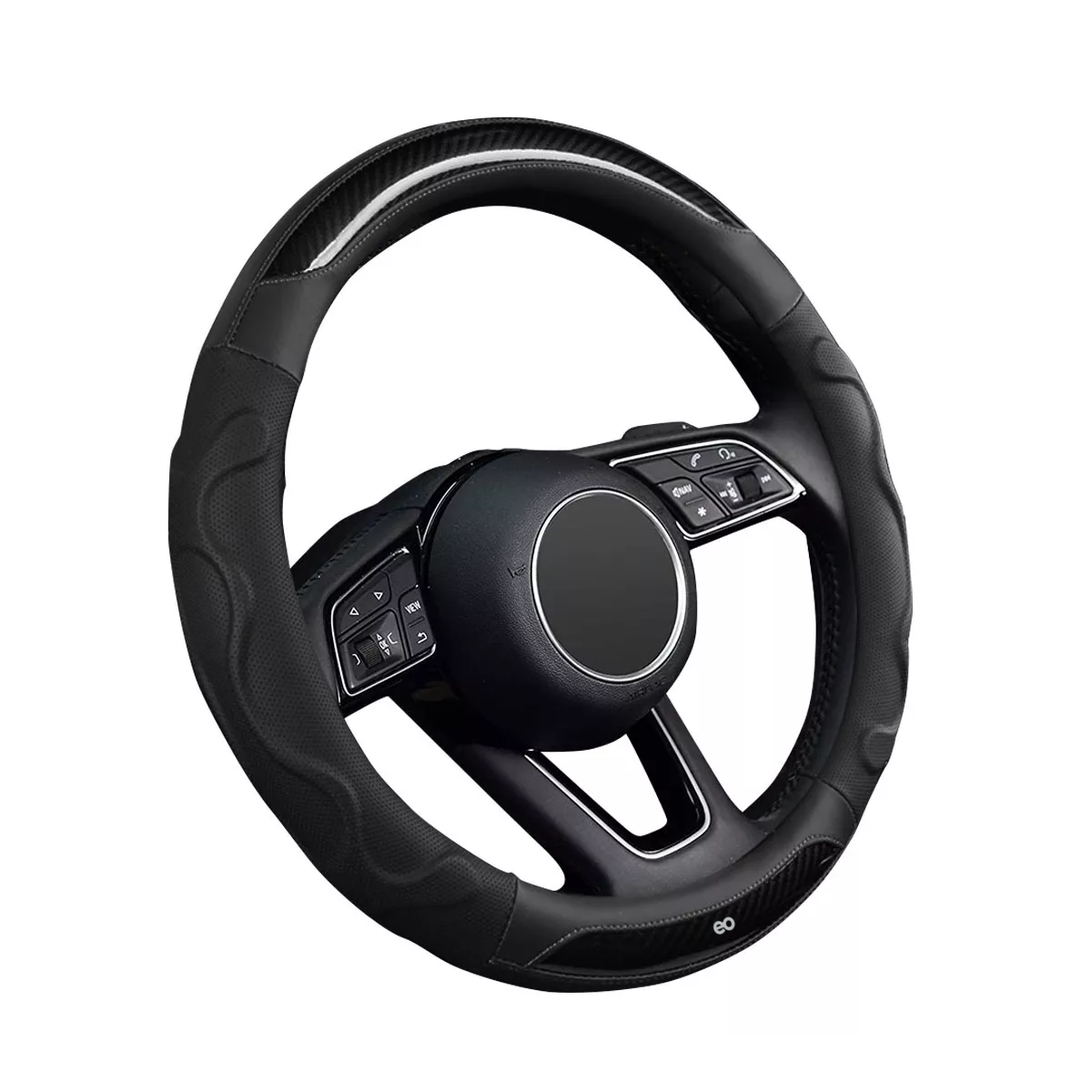 Foto 2 pulgar | Funda De Volante De Coche Clásica De Fibra De Carbono, 38 Cm Eo Safe Imports Esi-10252-1 Negro