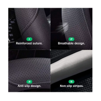 Foto 4 pulgar | Funda Protectora Antideslizantes Volante Cuero Microfibra Eo Safe Imports Esi-13811-1 Negro