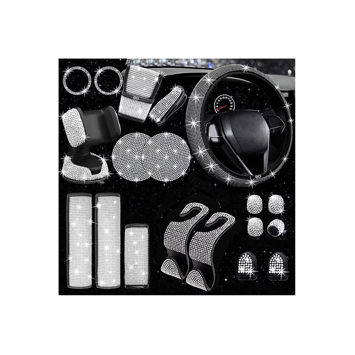 Foto 3 pulgar | Funda De Volante Con Accesorios De Mujer Para Auto, 19 Pzas Eo Safe Imports Esi-13837-1 Multicolor