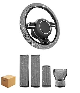Foto 1 | Funda Para Volante Lab.g Para Mujer Brillos Diamantes 38 Cm 5 Pcs Negro