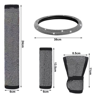 Foto 2 | Funda Para Volante Lab.g Para Mujer Brillos Diamantes 38 Cm 5 Pcs Negro