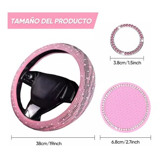Foto 2 | Set Funda Protector Cubre Volantes Universal Diamante Mujer Eo Safe Imports Esi-19975 Rosa