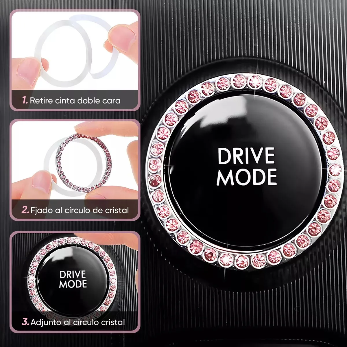 Foto 4 | Set Funda Protector Cubre Volantes Universal Diamante Mujer Eo Safe Imports Esi-19975 Rosa