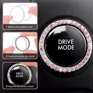 Foto 4 | Set Funda Protector Cubre Volantes Universal Diamante Mujer Eo Safe Imports Esi-19975 Rosa
