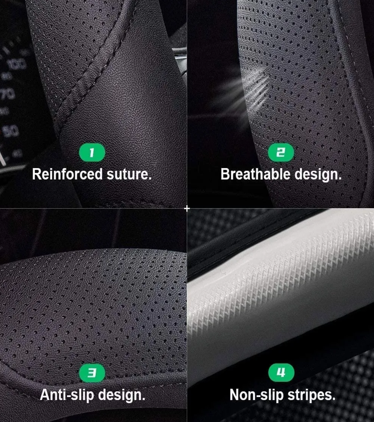 Foto 4 | Antideslizantes Volante Funda Protectora Cuero Microfibra Lab.g Negro