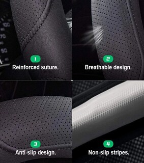 Foto 4 | Antideslizantes Volante Funda Protectora Cuero Microfibra Lab.g Negro