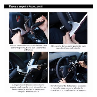 Foto 3 | Candado Baston Seguro Volante Anti Robo Eo Safe Imports Esi-13819 Plata