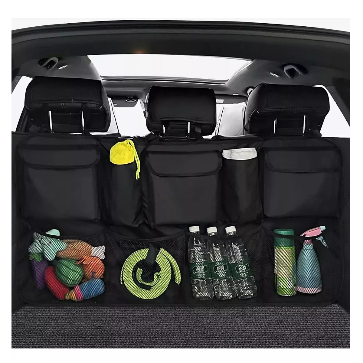Foto 3 pulgar | Organizador Asiento Maletero Trasero Para Auto Universal  Eo Safe Imports Esi-14374 Negro
