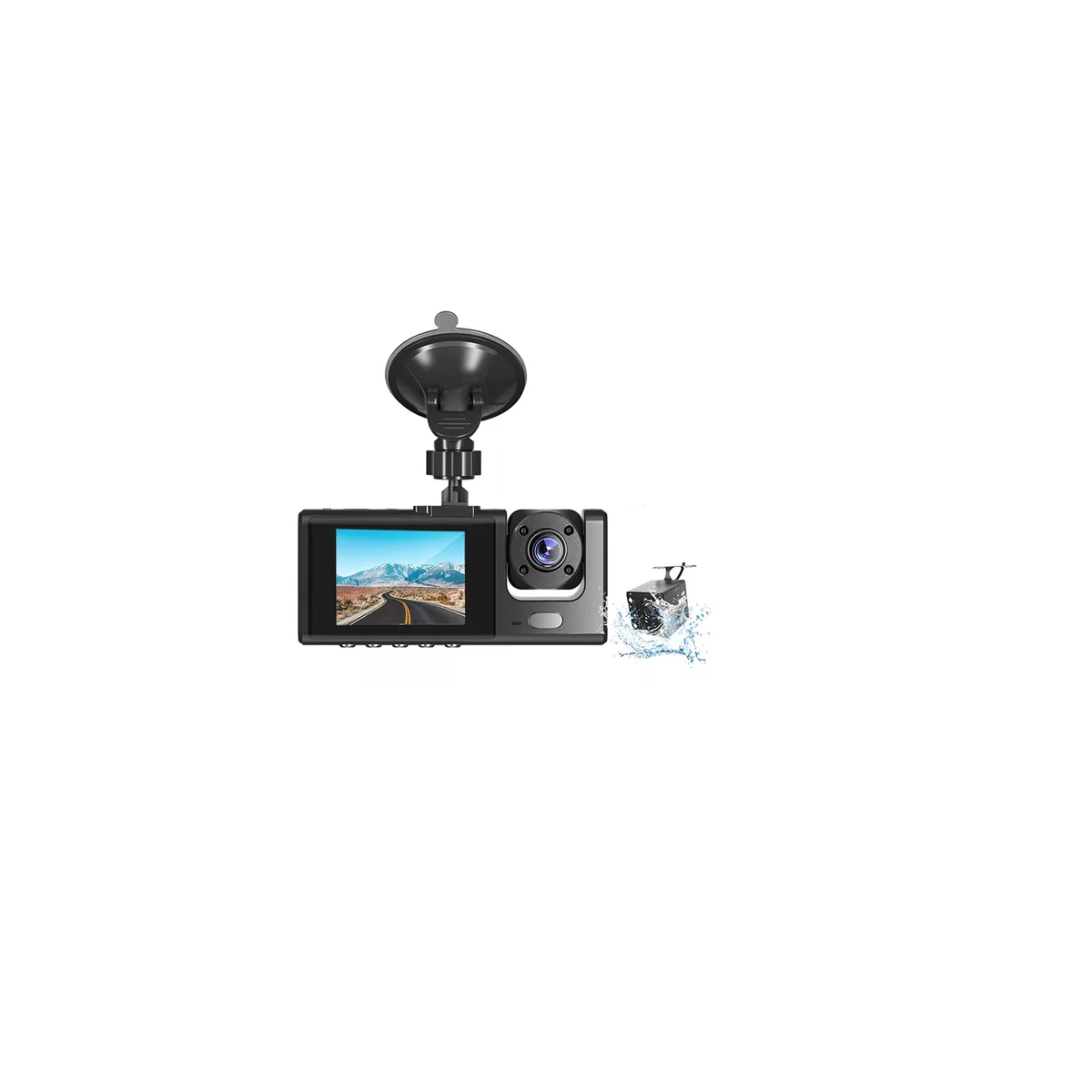 Cámara Para Automóvil Hd 1080p Dashcamera 3 En 1 Con Audio  Eo Safe Imports Esi-13826 Negro