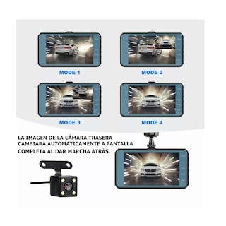Foto 3 | Grabadora De Conducción 2 Cámaras Y Pantalla Táctil 1080p Hd Eo Safe Imports Esi-14328 Negro