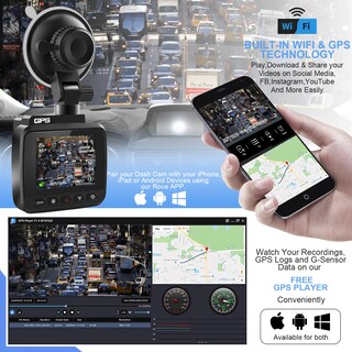 Foto 5 | Dash Cam Delantera Y Trasera Con Wifi Gps Para Automóvil Cámara Para Auto Dual Vehicular 4k Grabadora