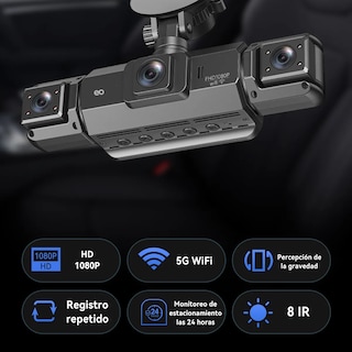 Foto 2 | Cámara Para Auto Dash Cam 4 Cámara Wifi Eo Safe Imports Esi-19715 Gris