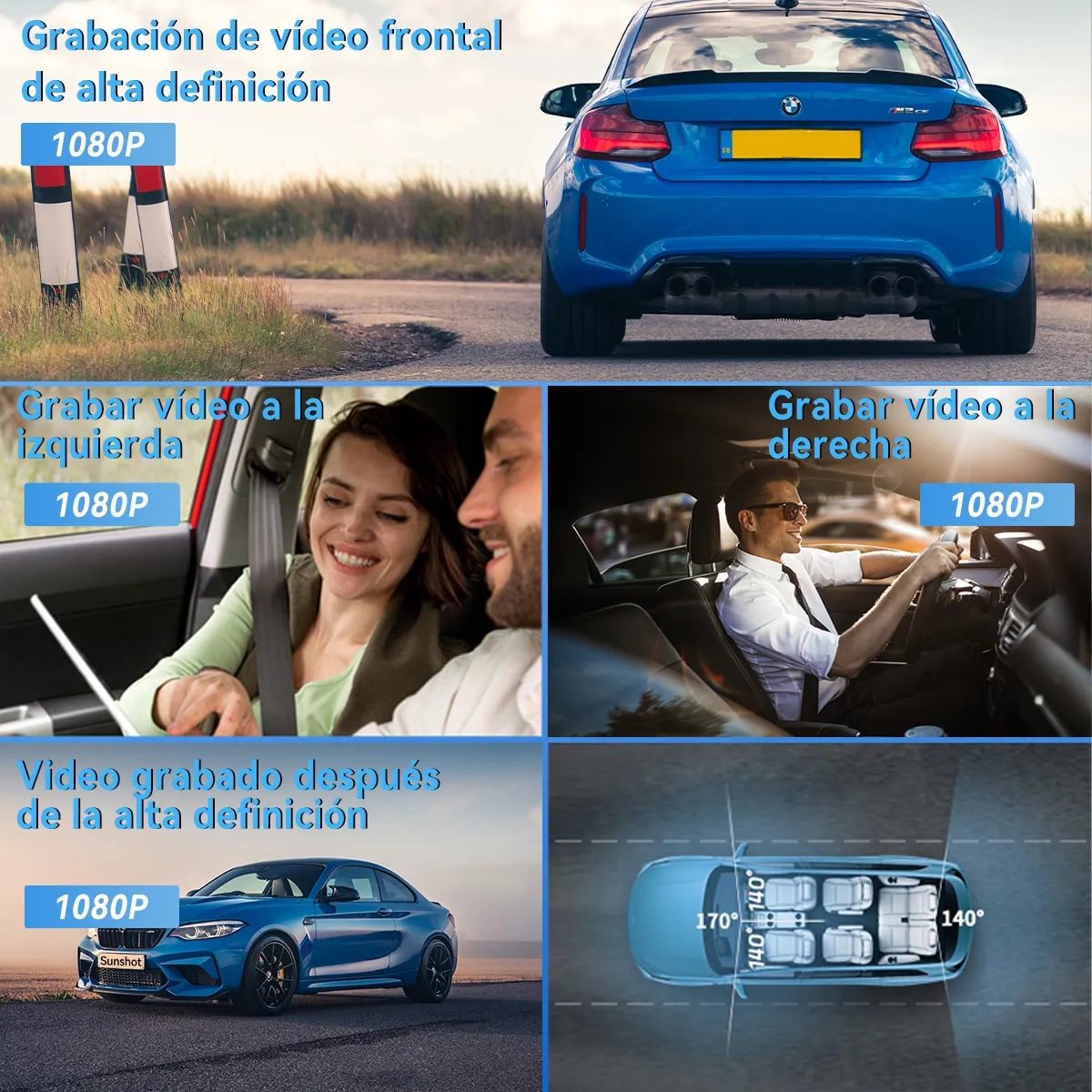 Foto 3 | Cámara Para Auto Dash Cam 4 Cámara Wifi Eo Safe Imports Esi-19715 Gris