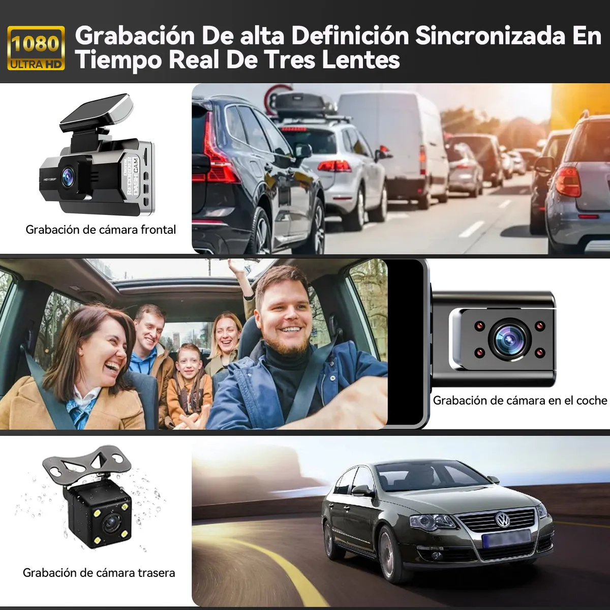 Foto 3 pulgar | Cámara Para Auto Full Hd 1080p Wi-fi, Pantalla Ltps  Eo Safe Imports Esi-19976 Negro