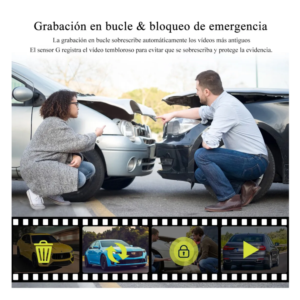 Foto 4 pulgar | Cámara De Salpicadero 1080p De 2 Canales Auto 64gb  Belug  Negro