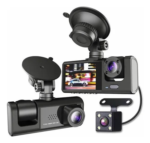 Foto 2 pulgar | Dash-cam Con 3 Camaras Para Automovil Interior Y Exterior Hd 1080 Con Soporte