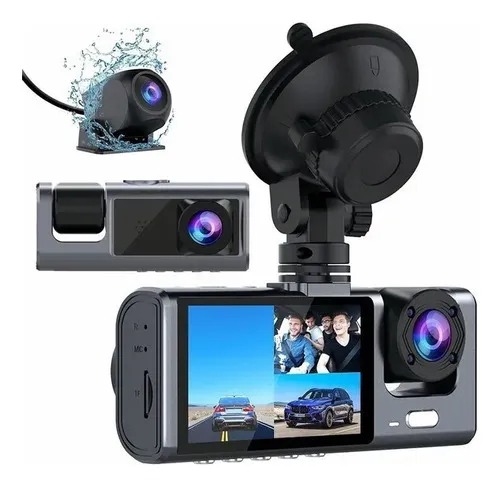 Foto 3 pulgar | Dash-cam Con 3 Camaras Para Automovil Interior Y Exterior Hd 1080 Con Soporte