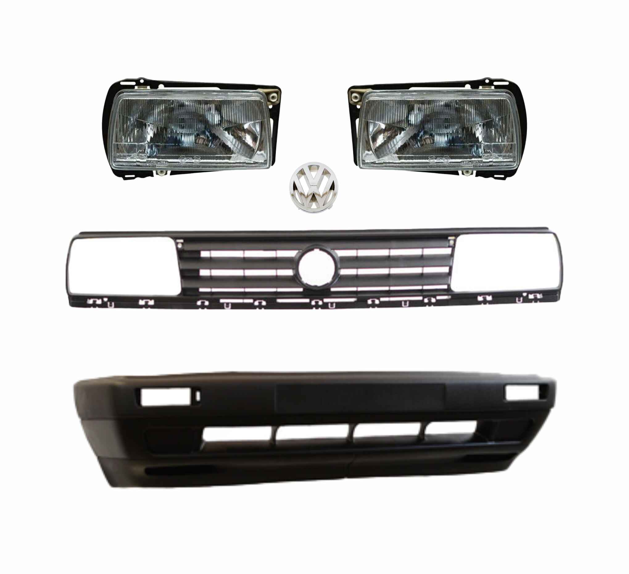 Fascia Jetta A2 88 89 90 91 92 Ancha Con Faros Y Parrilla
