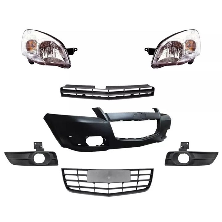Kit Chevy C3 09 - 12 Fascia Faros Y Parrillas Completas Tyc
