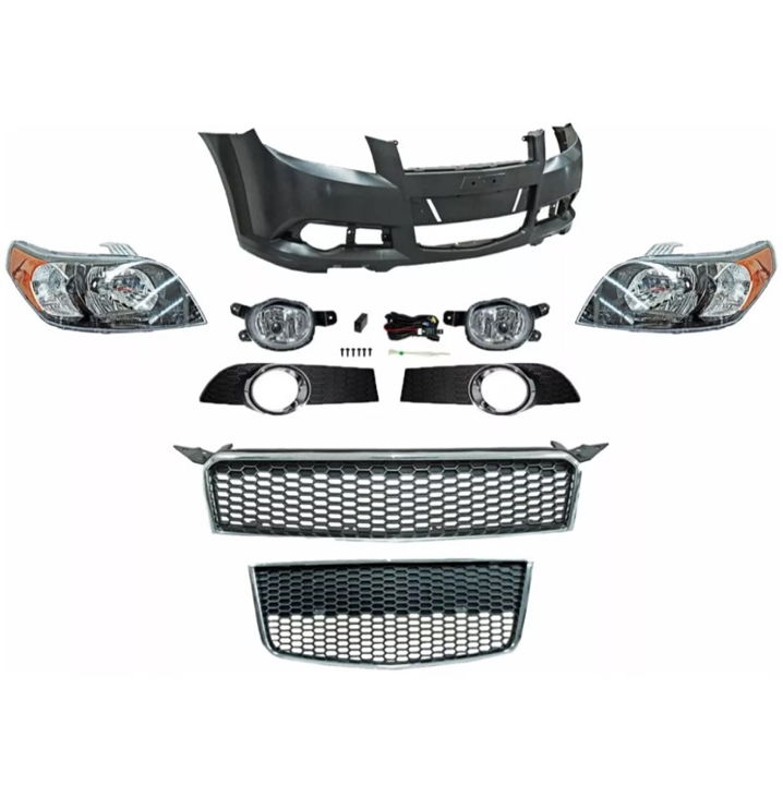 Fascia Delantera Aveo 12-17 Con Parrillas Faros Y Neblineros