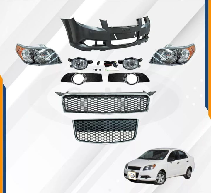 Foto 3 pulgar | Fascia Delantera Aveo 12-17 Con Parrillas Faros Y Neblineros