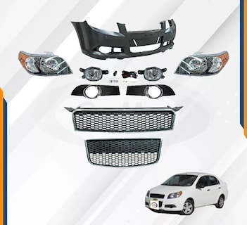 Foto 2 | Fascia Delantera Aveo 12-17 Con Parrillas Faros Y Neblineros