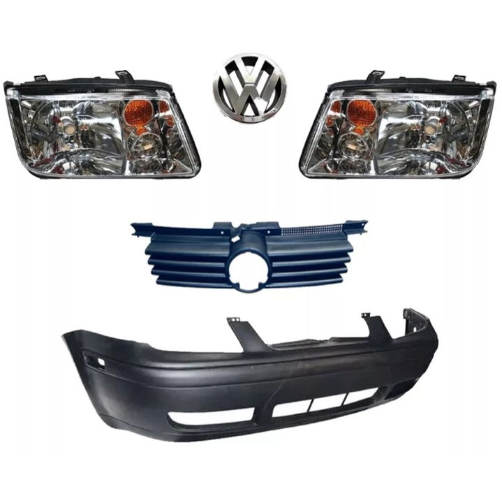Kit Frente Jetta A4 99 - 07 Fascia Faros Parrilla Y Emblema
