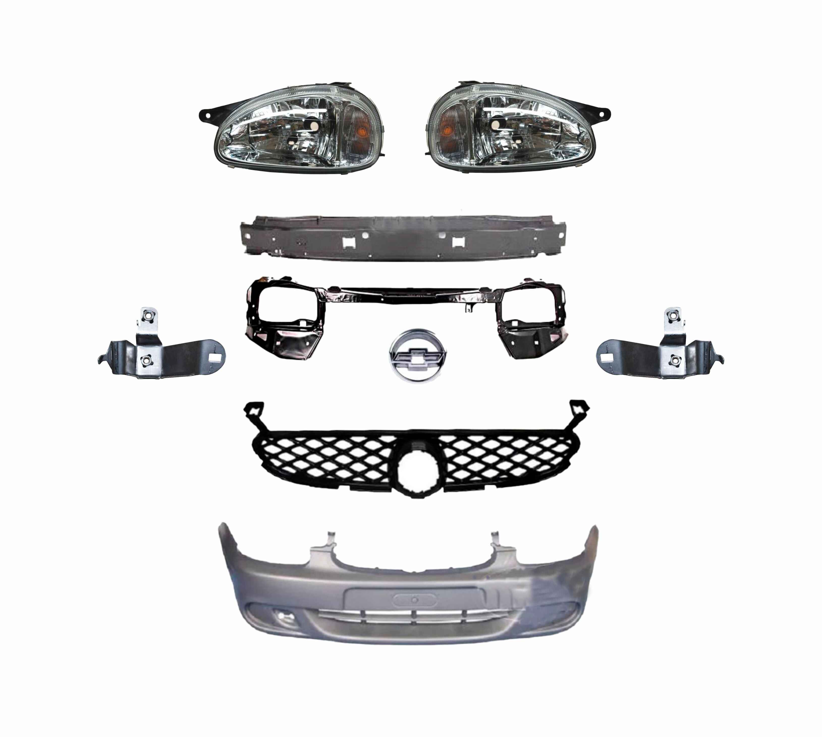 Fascia Chevy 01 02 03 Completa Con Marco Radiador Y Alma