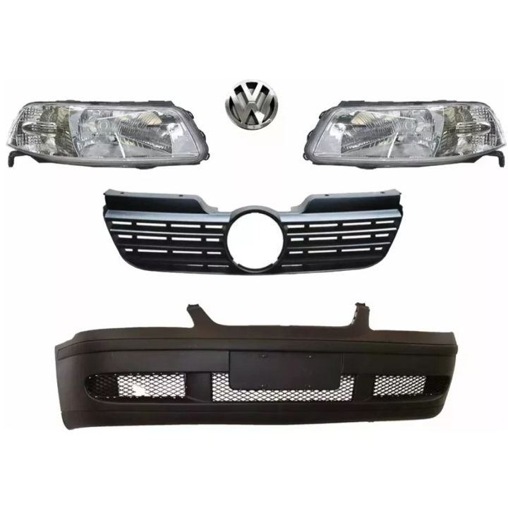 Kit Pointer 00-05 Fascia Faros Cromo Parrilla Y Emblema