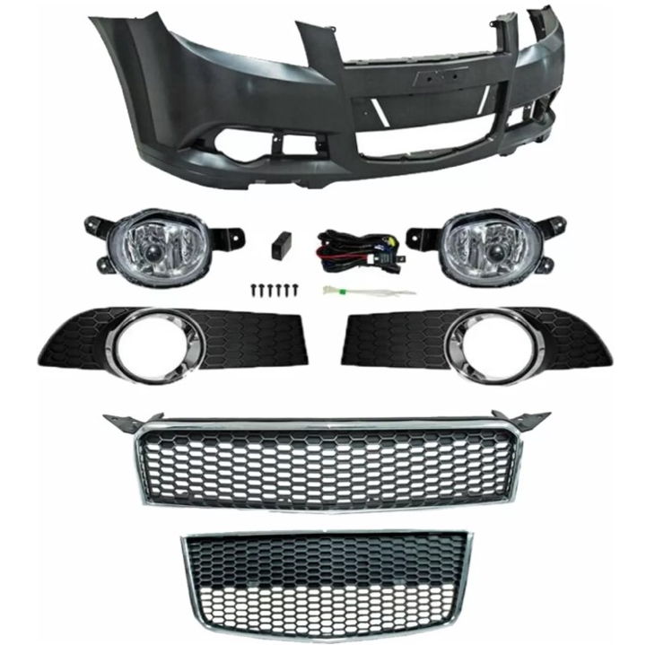 Kit Fascia Delantera Aveo 12-17 Con Parrillas Y Neblineros