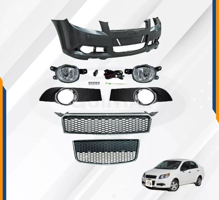Foto 3 pulgar | Kit Fascia Delantera Aveo 12-17 Con Parrillas Y Neblineros