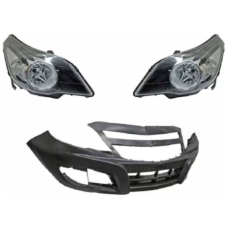Kit Tornado 12-18 Faros Negros Y Fascia Delantera